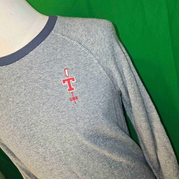 Patagonia Mens Gray Blue Stripe Trail Harbor Crewneck Sweater Medium Embroidered - Picture 3 of 6